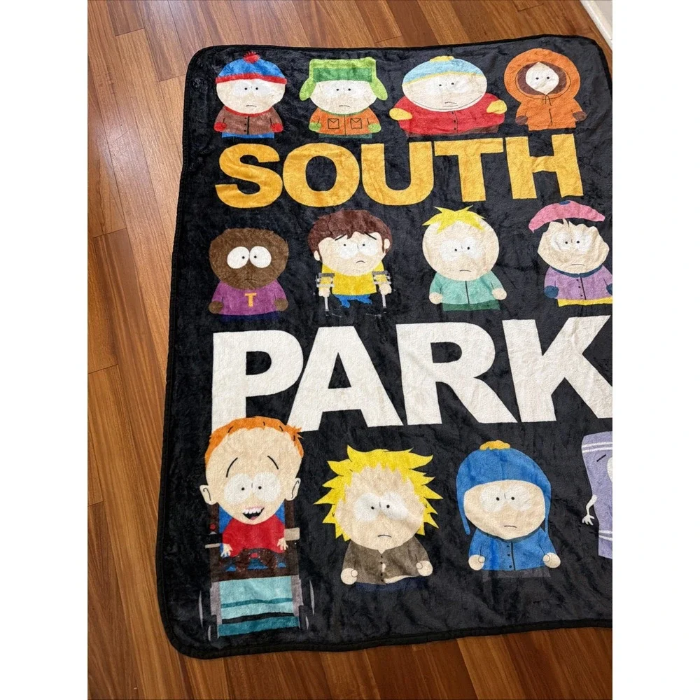 South Park Silver Buffalo Fleece Throw Blanket Stan Kyle Cartman Kenny Etc 45x60